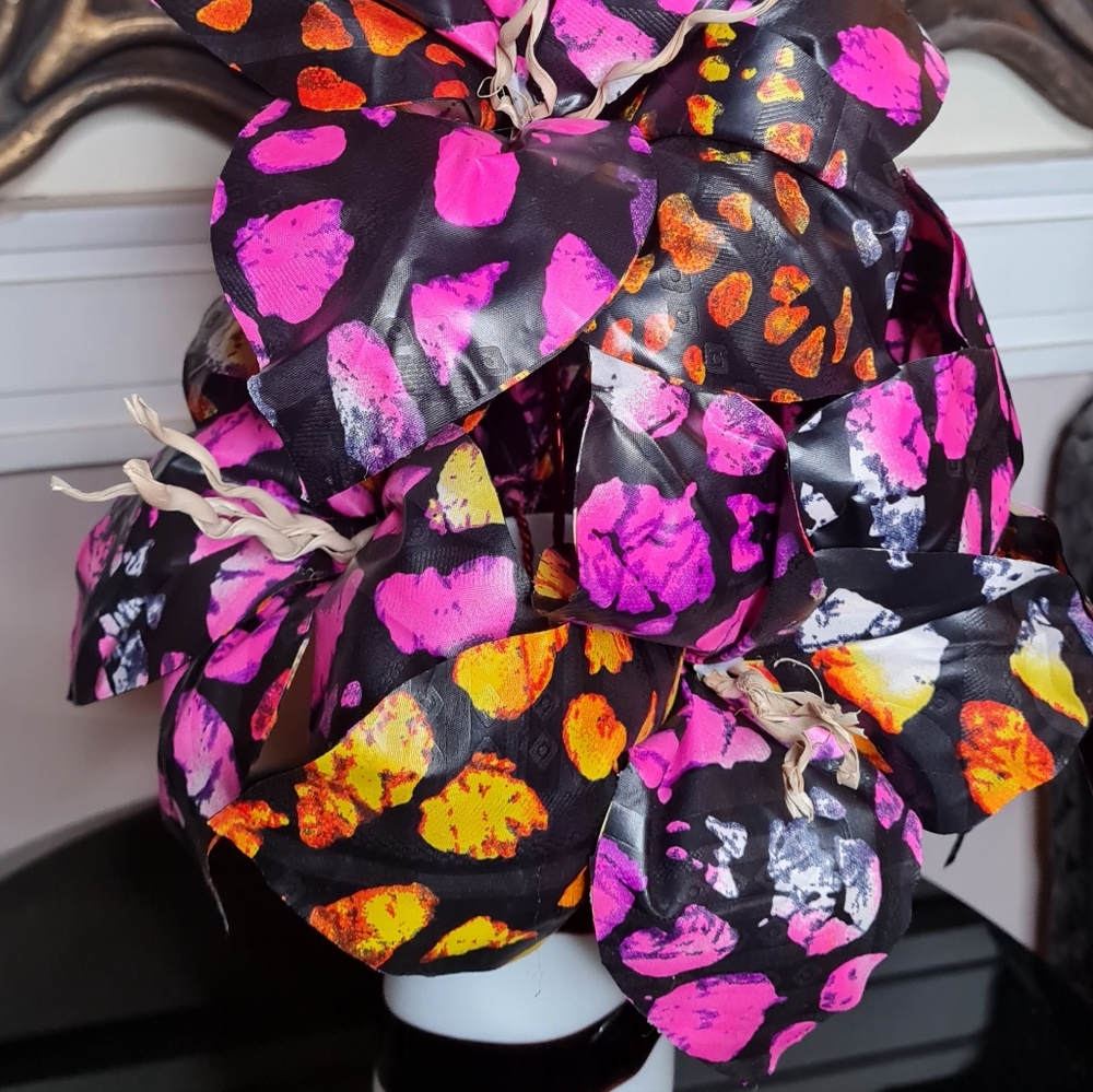 Long stem Kampala fabric flowers set of 6 pieces